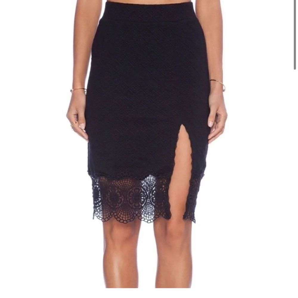 NWT Free People Black Story Teller Skirt